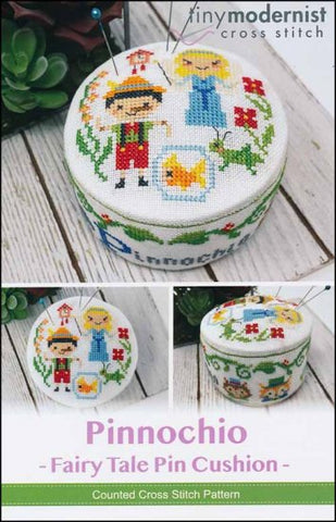 Fairy Tale Pin Cushion: PINNOCHIO  By The Tiny Modernist Counted Cross Stitch Pattern