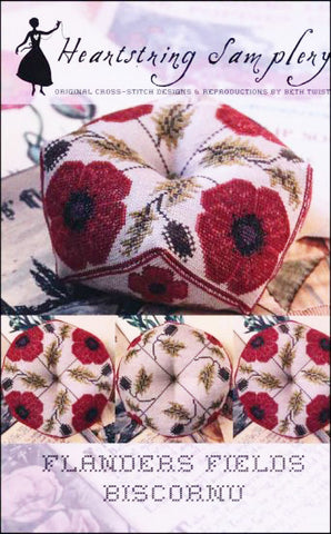 Flanders Field Biscornu by Heartstring Samplery Counted Cross Stitch Pattern