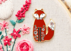 Floral Fox Magnetic Needle Minder by Flamingo Toes