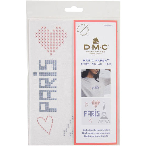 HEART-LOVE-DMC Magic Paper Pre-Printed EMBROIDERY Needlework Design Gr