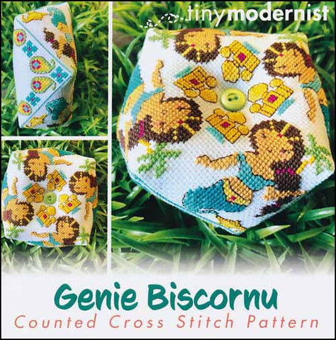 Genie Biscornu By The Tiny Modernist Counted Cross Stitch Pattern
