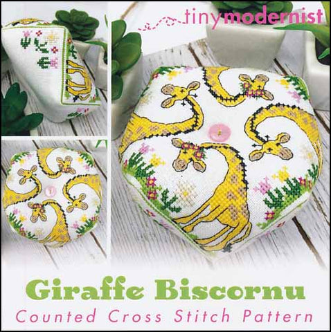 Giraffe Biscornu By The Tiny Modernist Counted Cross Stitch Pattern