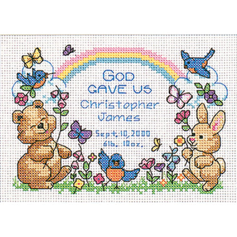 God's Babies Birth Record (14 Count) Counted Cross Stitch Kit  by Dimensions