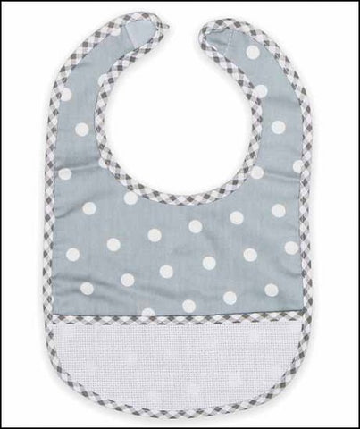 Charles Craft Grey Polka Dot Baby Bib