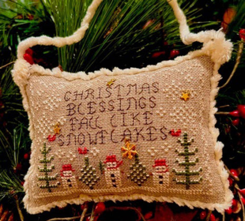 Snowman Ornament 2022-Christmas Blessings by Homespun Elegance Counted Cross Stitch Pattern