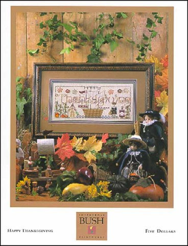 Happy Thanksgiving by Shepherd's  Bush Printworks Counted Cross Stitch Pattern