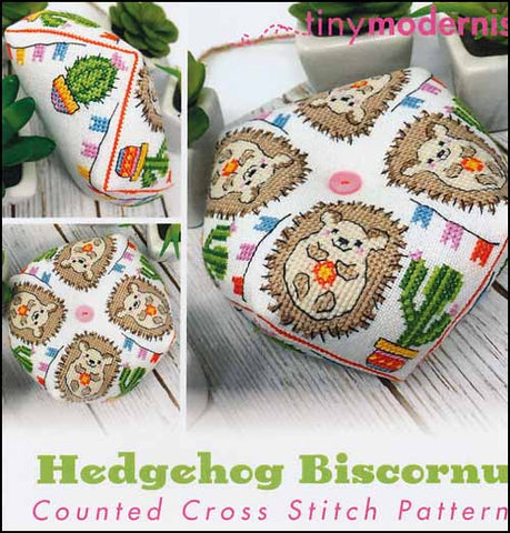Hedgehog Biscornu By The Tiny Modernist Counted Cross Stitch Pattern