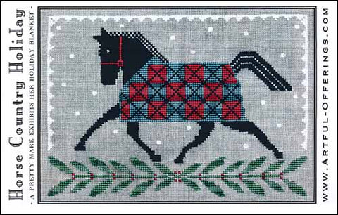 Horse Country Holiday by Artful Offerings Counted Cross Stitch Pattern