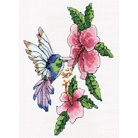 Hummingbird by Design Works Counted Cross Stitch Kit 5x7 inches