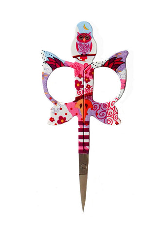 BOHIN JUNGLE BIRDS-OWL EMBROIDERY SCISSORS-Pink