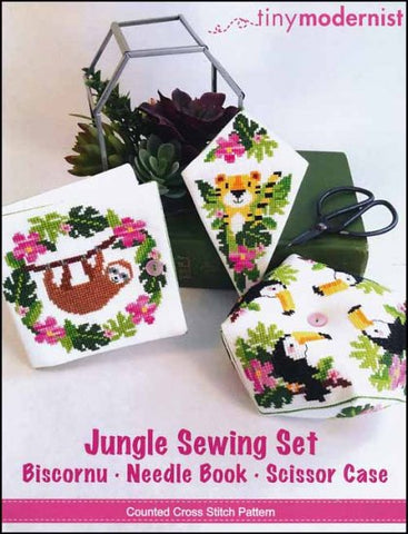 Jungle Sewing Set By The Tiny Modernist Counted Cross Stitch Pattern