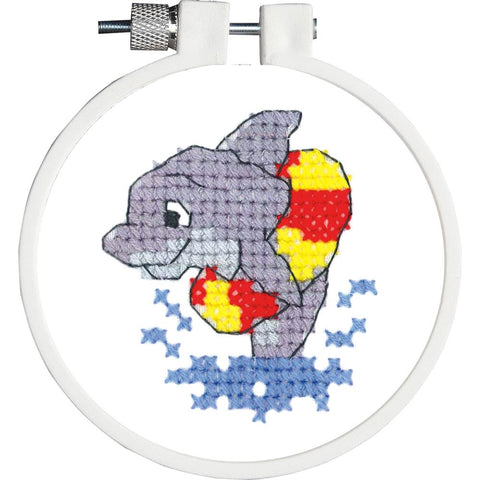 Dolphin Splash Janlynn/Kid Stitch Mini Counted Cross Stitch Kit 3