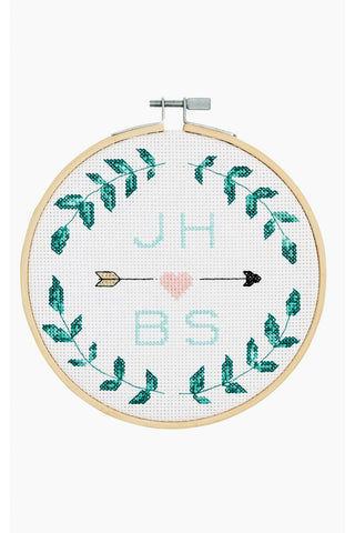 LAUREL WREATH-LOVE - DMC Stitch Kit -  Great for a New Stitcher!