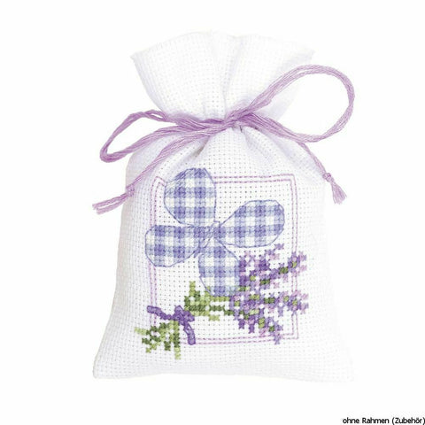 Lavender Butterfly Sachet by Vervaco 1 Sachet Bag Counted Cross Stitch Kit