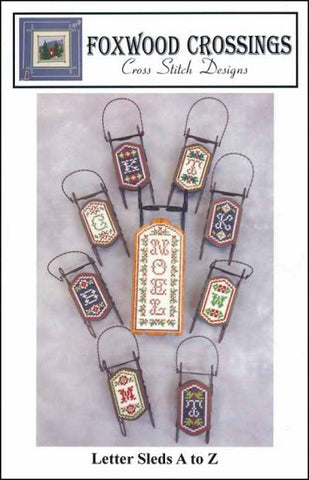 Letter Sleds A to Z by Foxwood Crossings Counted Cross Stitch Pattern