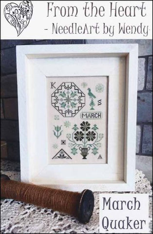 March Quaker by From The Heart NeedleArt by Wendy Counted Cross Stitch Pattern