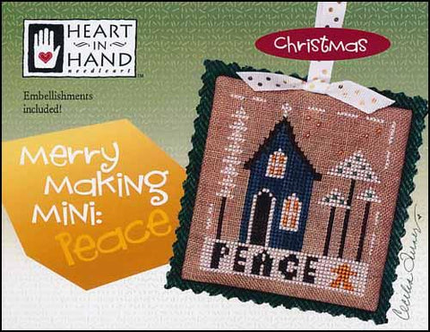Merry Making Mini: Peace by Heart in Hand Counted Cross Stitch Pattern