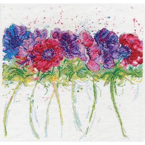 Modern Anemones Flowers (14 Count) by Design Works Counted Cross Stitch