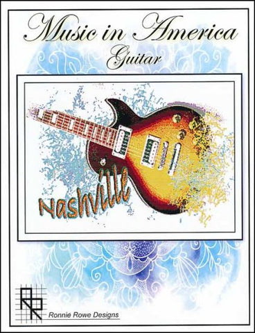 Music In America Guitar by Ronnie Rowe Design Counted Cross Stitch Pattern