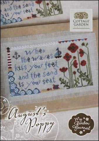 My Garden Journal: August's Poppy by Cottage Garden Samplings Counted Cross Stitch Pattern