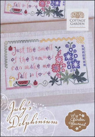 My Garden Journal: July's Delphinium by Cottage Garden Samplings Counted Cross Stitch Pattern