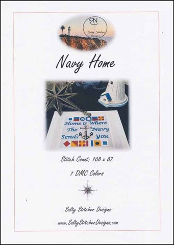 Navy Home  by Salty Stitcher Designs Counted Cross Stitch Pattern