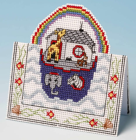 Noah's Ark Card 3-D Greeting Card Counted Cross Stitch Kit