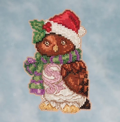 CHRISTMAS OWL by Jim Shore Beaded Counted Cross Stitch Kit -Mill Hill