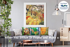 Exotic Tropical Landscape by Henri Rousseau Counted Cross Stitch Pattern