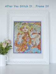 Angel of the Pink Saphire inspired by Yumi Sugai Counted Cross Stitch Pattern