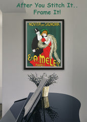 Novita Signora Advertisement Art Leonetto Cappiello Counted Cross Stitch Pattern