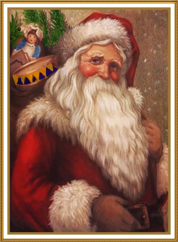 Father Christmas Santa Claus 89 Holiday Counted Cross Stitch Pattern DIGITAL DOWNLOAD