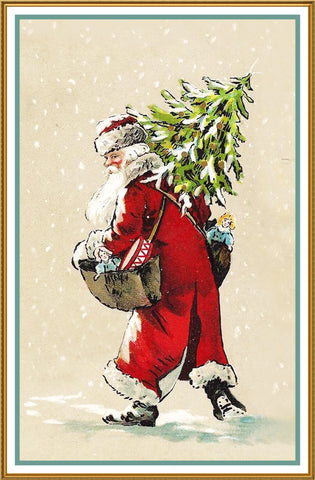 Father Christmas Santa Claus 92 Holiday Counted Cross Stitch Pattern