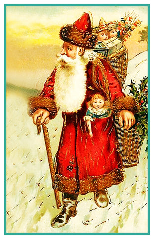 Father Christmas Santa Claus 94 Holiday Counted Cross Stitch Pattern