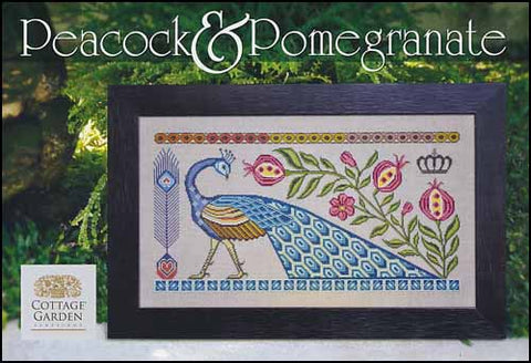 Peacock & Pomegranate by Cottage Garden Samplings Counted Cross Stitch Pattern