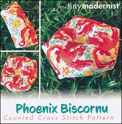 Phoenix Biscornu By The Tiny Modernist Counted Cross Stitch Pattern