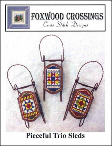 Pieceful Trio Sleds by Foxwood Crossings Counted Cross Stitch Pattern