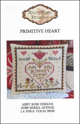 Primitive Heart by Abby Rose Designs Counted Cross Stitch Pattern