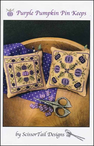 Purple Pumpkin Pin Keeps By Scissor Tail Designs Counted Cross Stitch Pattern