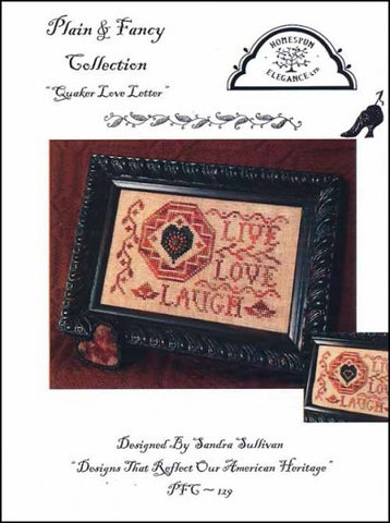 A Quaker  Love Letter by Homespun Elegance Counted Cross Stitch Pattern