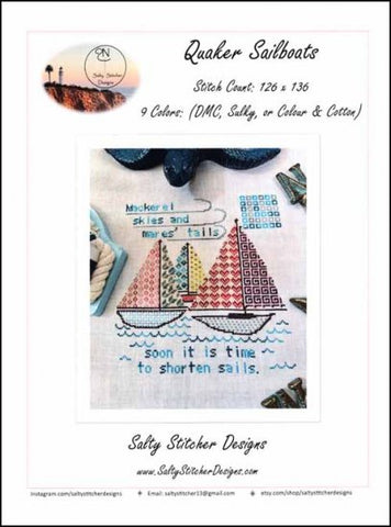 Quaker Sailboats by Salty Stitcher Designs Counted Cross Stitch Pattern