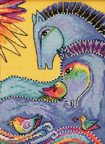 Laurel Burch Riviera Horses by Mill Hill Counted Cross Stitch Kit
