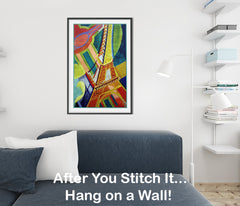 Endless Rhythm Geometric Cubism by Artist Robert Delaunay Counted Cross Stitch Pattern