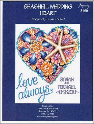 Seashell Wedding Heart by Imaginating Counted Cross Stitch Pattern