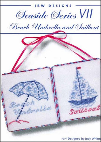 Seaside Series 7: Beach Umbrella & Sailboat by JBW Designs Counted Cross Stitch Pattern