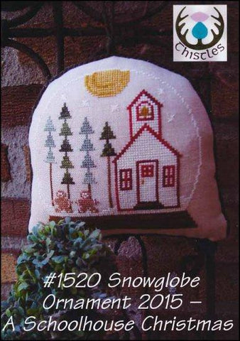 Snowglobe Ornament 2015: A Schoolhouse Christmas by Thistles Counted Cross Stitch Pattern