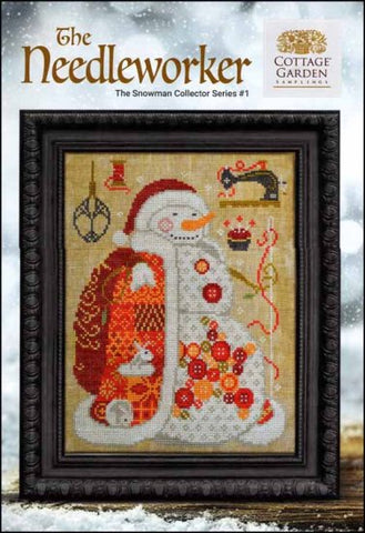 Snowman Collector Series 1: The Needleworker by Cottage Garden Samplings Counted Cross Stitch Pattern