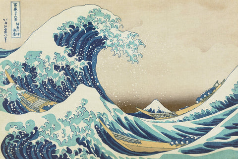 The Great Wave by Japanese artist Katsushika Hokusai -28 Count- Counted Cross Stitch Pattern DIGITAL DOWNLOAD