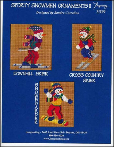 Sporty Snowmen Ornaments II by Imaginating Counted Cross Stitch Pattern