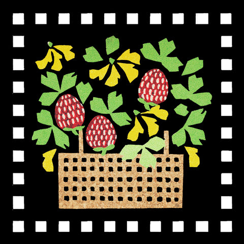 Leopoldine Kolbe Folk Art Basket -Strawberries Counted Cross Stitch Pattern